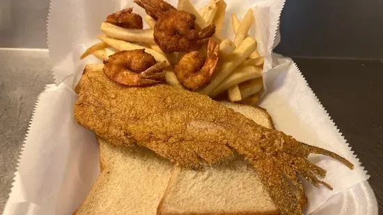 1 pc whole catfish & 5 shrimp 