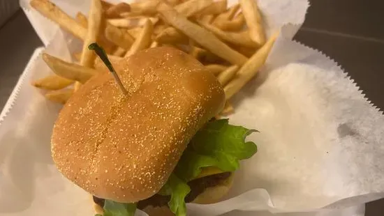 Cheese burger & fries 