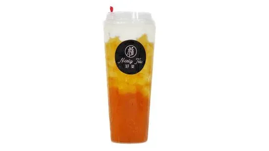 Peach Black Tea with Cheese Foam