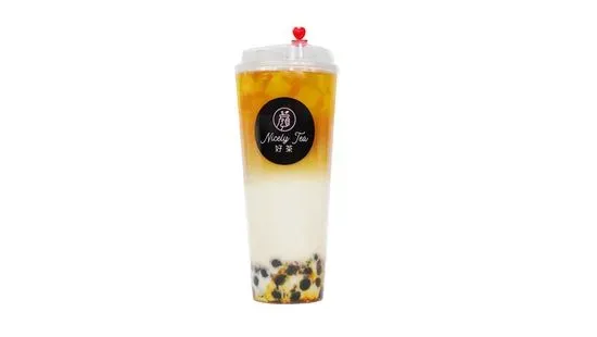 White Peach Oolong Tea Latte with Bubble