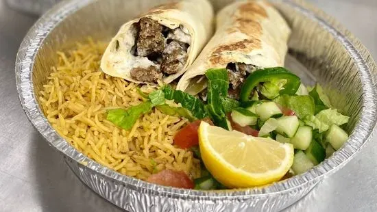 GG LAMB SHAWARMA WITH RICE AND SALAD