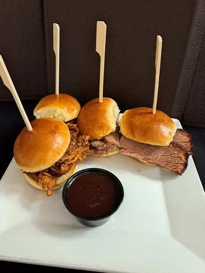 Brisket and pulled pork sliders