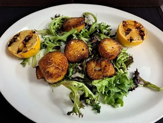 Blackened wild sea scallops