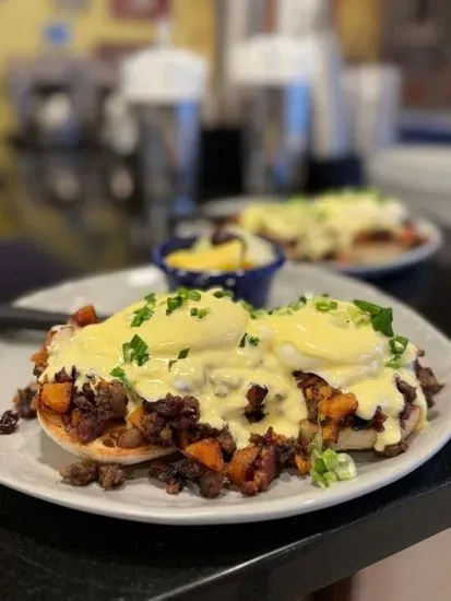 Sweet Potato Bacon Hash Benny