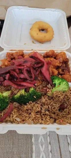 D28. General Gau's Chicken (Combo Platter) (Spicy)