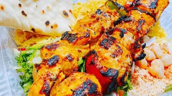 Double Up Skewers on  Chicken Sheesh Kabab Platter(2 Skewers)