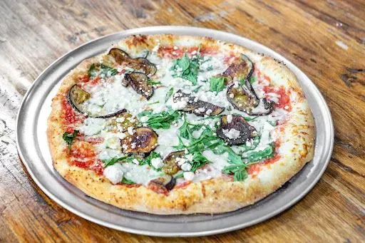 Baby Spinach, Roasted Eggplant & Feta Cheese Pizza