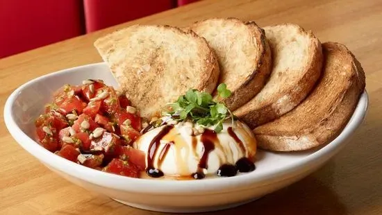 New! Local Burrata Bruschetta