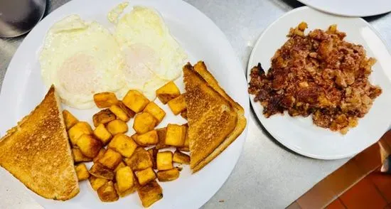 2 EGG COMBO W/ CORNED BEEF HASH