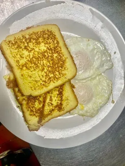 2 FRENCH TOAST W/ EGGS