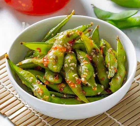 Spicy Garlic Edamame