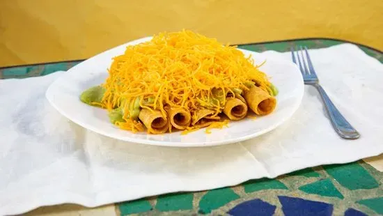 5 Rolled Tacos Cheese with Guacamole