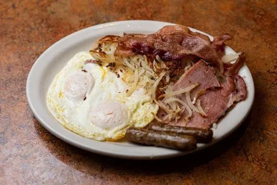 Morning Sampler with Biscuits & Gravy