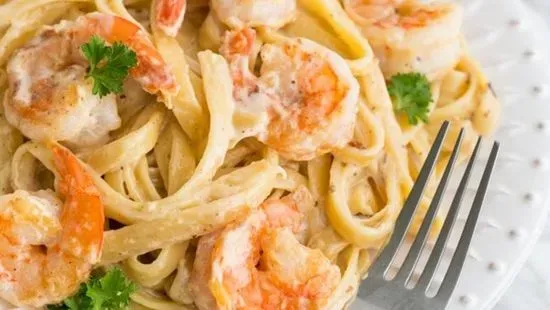 Fettuccine Alfredo with Shrimp