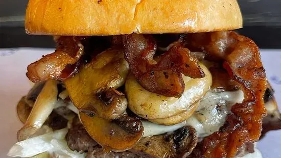 Mushroom, Bacon, Swiss Burger