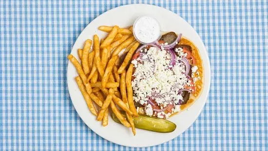 Gyro Sandwich and Fries