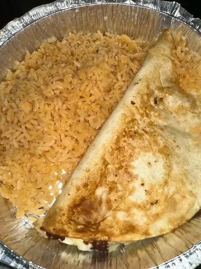 Kids Cheese Quesadilla and Rice