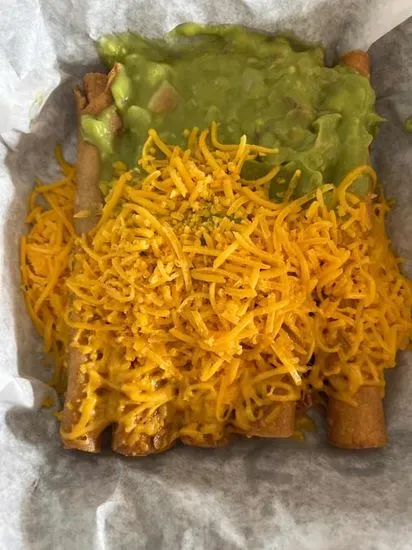 5 Rolled Tacos W/ Cheese Guacamole