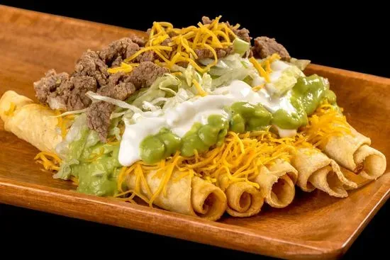 5 Rolled Tacos W/ Cheese Carne Asada