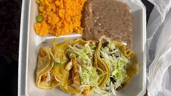 3 Tacos de Cena / 3 Taco Dinner