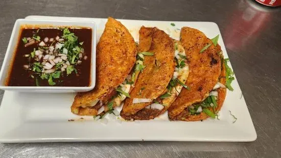 Quesabirria con Consome /quesabirria Tacos with side of broth 