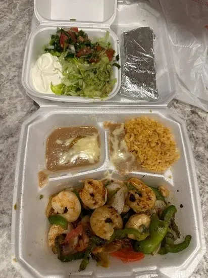 Shrimp Fajitas (For one)