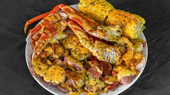 1 Pound of Snow Crabs & 5 Shrimp and Sausage, Eggs, and Potatoes