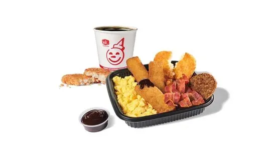 3pc Banana French Toast Sticks Platter w/ Bacon and Sausage Combo