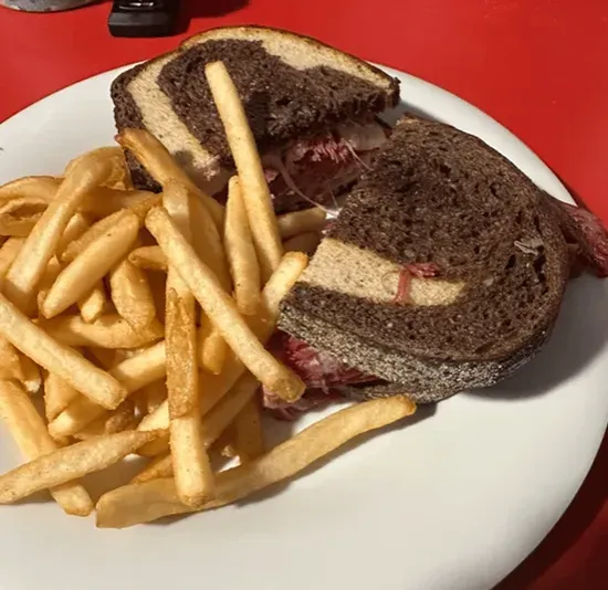 Reuben Sandwich with french fries