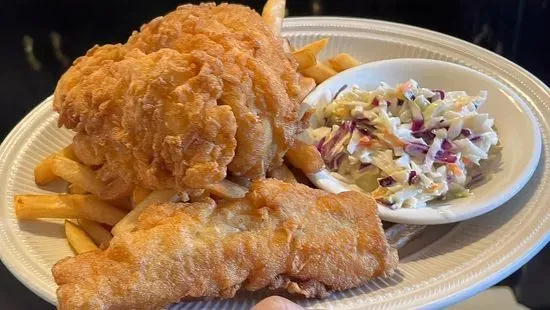 Fish & Chips with cole slaw