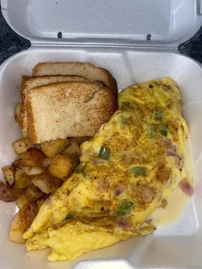 Western Omelet with home fries and toast