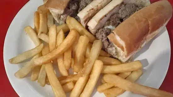 Steak & Cheese Sub with french fries