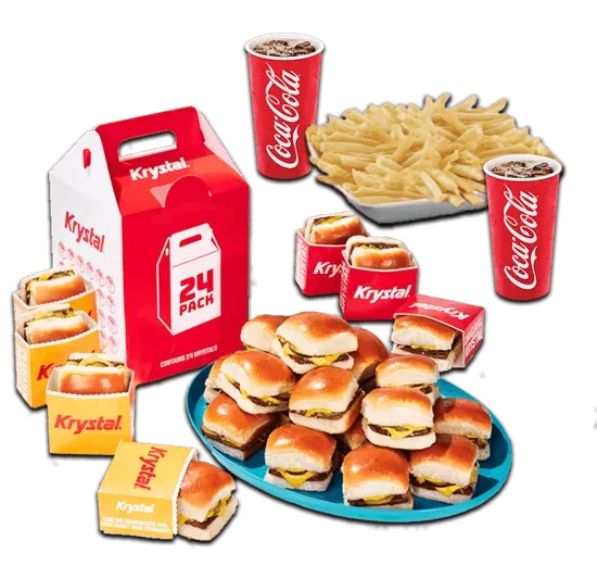 24 KRYSTALS, PARTY FRIES/TOTS & 2 BEVERAGE