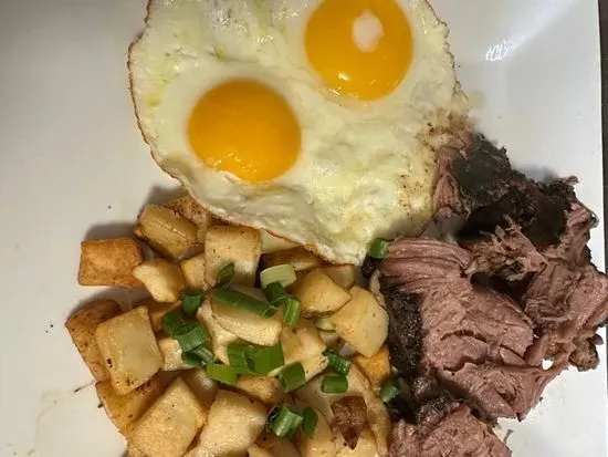 Two Fresh Eggs With Pot Roast