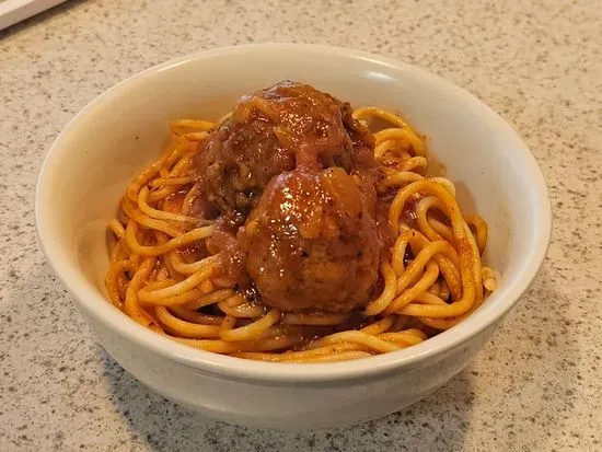 Kids Spaghetti with meatballs.