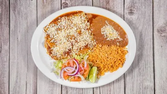 Enchiladas de Queso, Pollo, o Puerco / Cheese, Chicken or Pork Enchiladas