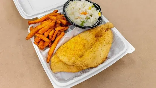 56. Fried Flounder Platter