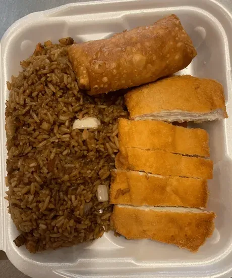 L1. Fried Boneless Chicken, Egg Roll & Fried Rice