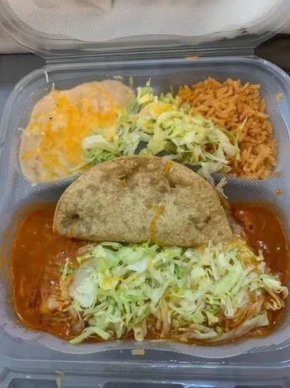 5. Beef Tacos & Cheese Enchilada