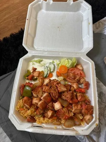 Chicken Kabob with Rice & Salad