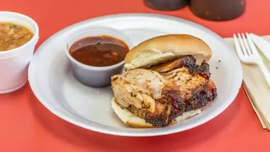 Pulled Pork Sandwich with one side