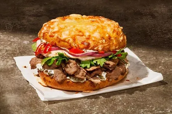 Spicy Steak Asiago Bagel Stack