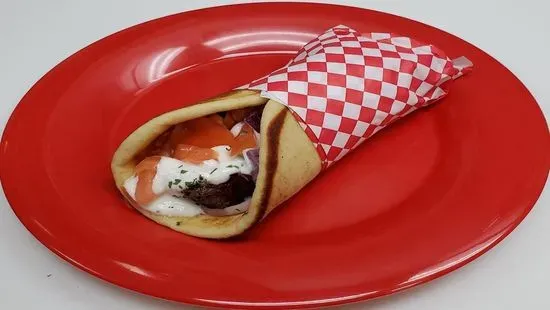 Marinated Lamb Souvlaki Sandwich