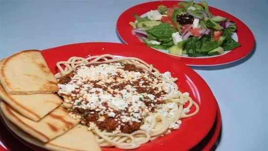 The Ultimate Greek Spaghetti Plate