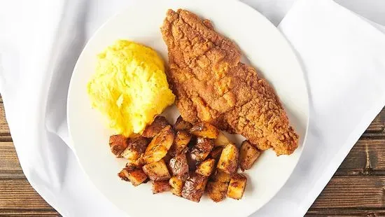 (1)Cajun Fried Catfish & Eggs