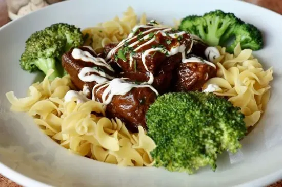 Hungarian Beef Goulash with Egg Noodles
