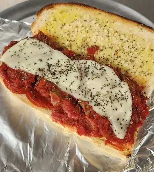 Pizza Meatball Sub - Handcrafted Bread, Garlic Bread, Italian Meatballs, Pepperoni, Provolone Cheese, Handcrafted Marinara Sauce & Basil