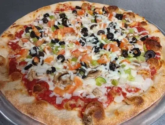 VEGGIE - Handcrafted Dough & Marina Sauce, Buffalo Milk Mozzarella, Green Pepper, Onions, Mushrooms, Black Olives, Tomato's,