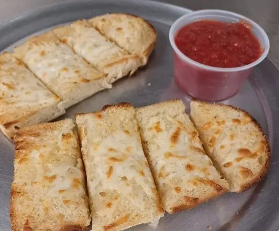 Garlic Bread - 2 - 8" Hand Crafted Buttered and Minced Garlic Bread Slices, /with Handcrafted 4oz side of Marinara Sauce