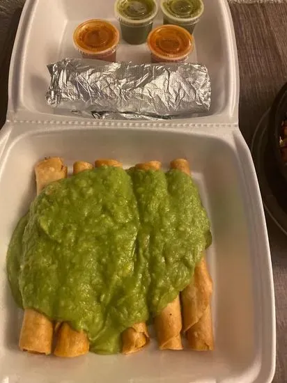 5 Rolled w/ Guacamole & Cheese